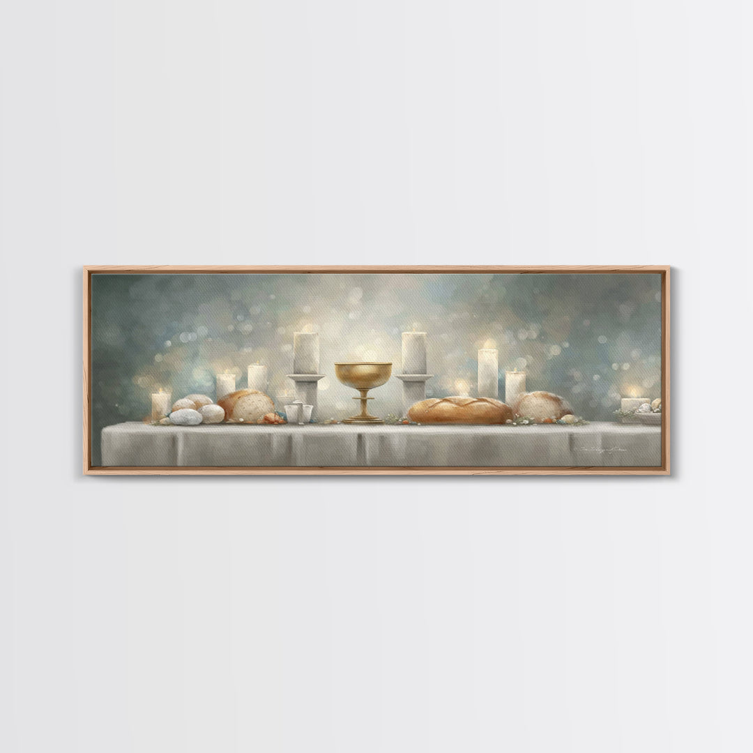 Table Of Covenant, Framed Canvas Print, Panoramic Wall Art, Christian Art Canvas, Christian Wall Art, Christian Christmas Art, Christian De