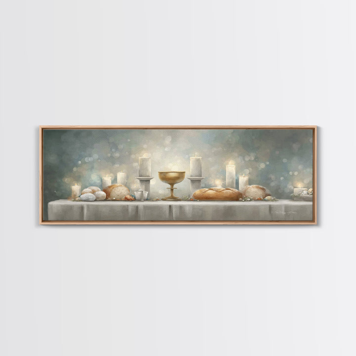 Table Of Covenant, Framed Canvas Print, Panoramic Wall Art, Christian Art Canvas, Christian Wall Art, Christian Christmas Art, Christian De