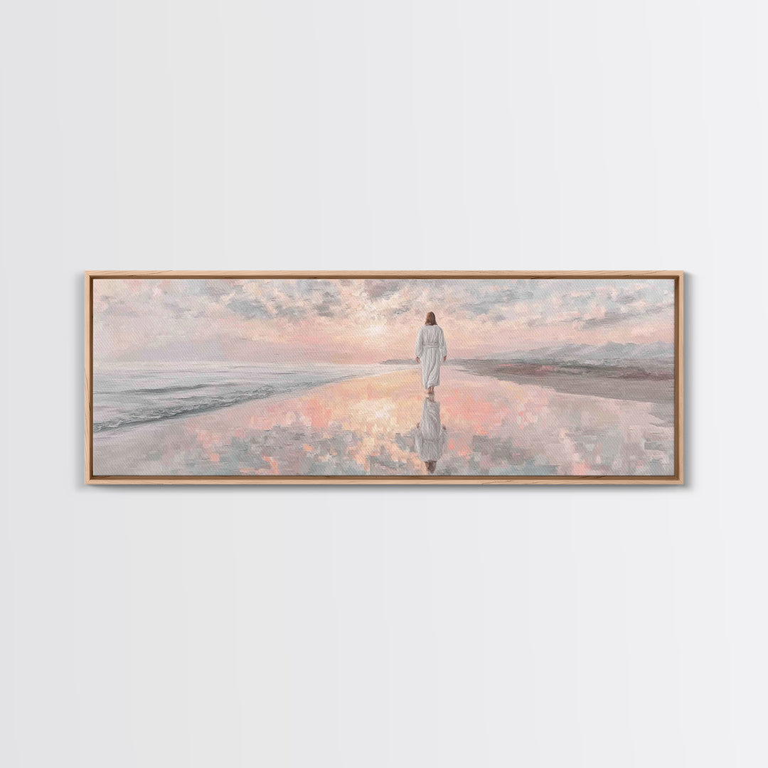 Reflections Of Grace, Framed Canvas Print, Christian Art Canvas, Panoramic Painting, Jesus Painting, Christian Wall Art, Christmas Art