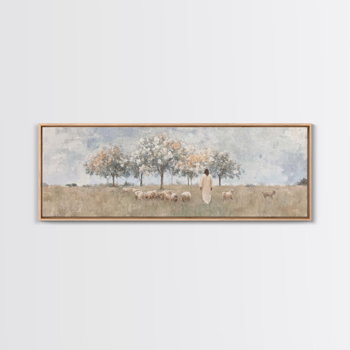 Orchard Of Mercy | Framed Canvas Print | Panoramic Painting | Christian Art Canvas | Christian Wall Art | Jesus Painting | Christmas Art