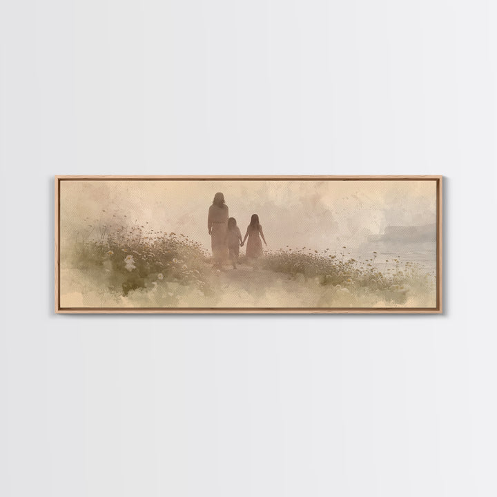 Ocean Ridge Blessing | Framed Canvas Print | Panoramic Painting | Christian Art Canvas | Jesus Painting | Christian Wall Art | Christian De