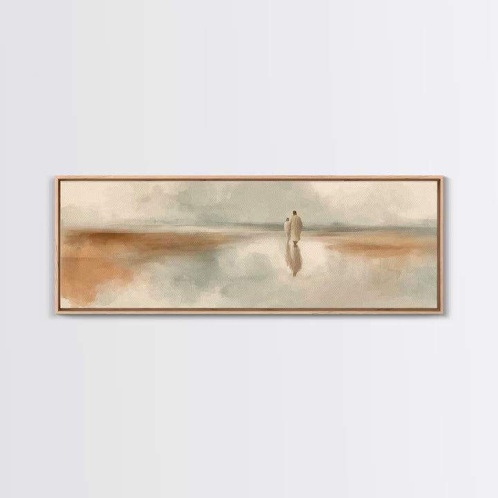 Eternal Calm – Framed Canvas Print – Panoramic Frame – Christian Art – Jesus Painting – Christian Canvas Art – Christian Wall Art