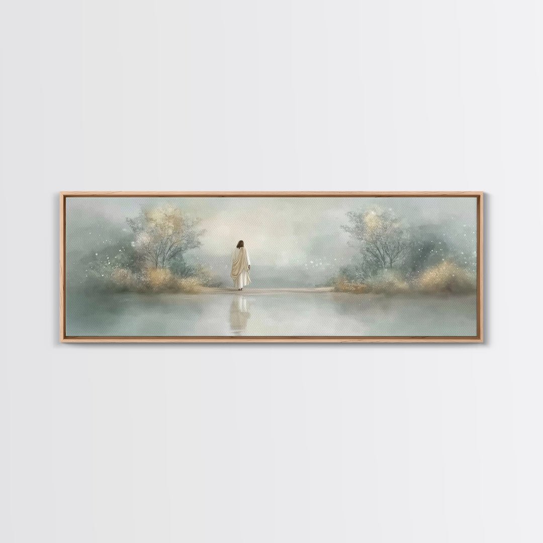 Sacred Horizon, Framed Canvas Print, Panoramic Wall Art, Christian Painting, Jesus Art Print, Christian Decor, Christian Gift Ideas