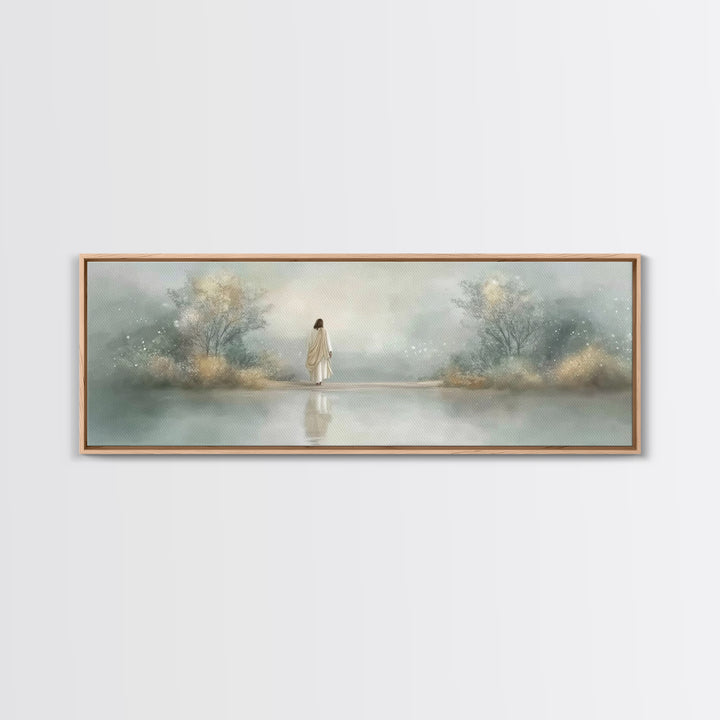 Sacred Horizon, Framed Canvas Print, Panoramic Wall Art, Christian Painting, Jesus Art Print, Christian Decor, Christian Gift Ideas