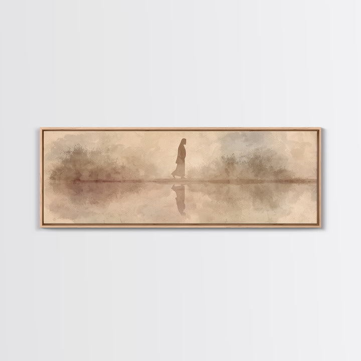 Light Of Mercy, Framed Canvas Print, Panoramic Print, Christian Wall Art, Jesus Painting, Christian Art Canvas, Christian Christmas Art