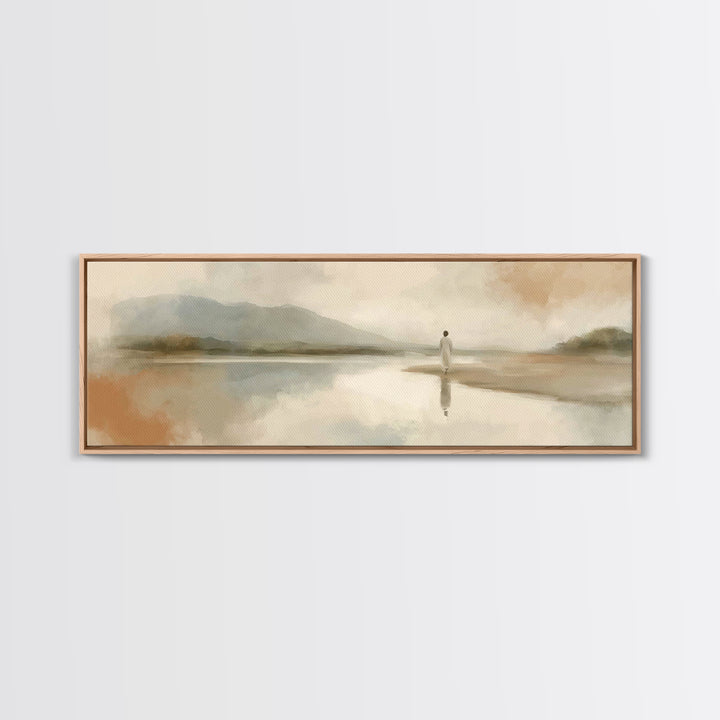 Hillside Promise, Framed Canvas Print, Panoramic Wall Art, Christian Art Canvas, Jesus Painting, Christian Decorations, Christian Gift