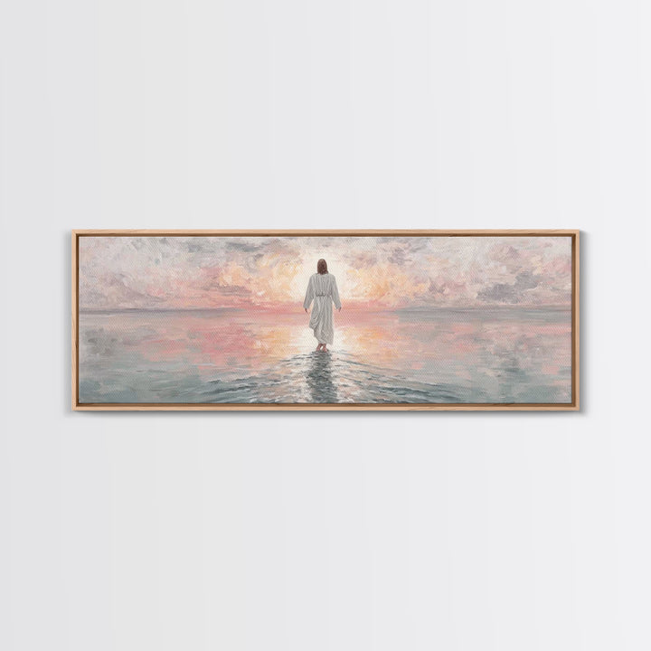 Dawn Of Hope, Framed Canvas Print, Panoramic Print, Christian Painting, Jesus Art Print, Christian Decor, Christian Gift Ideas