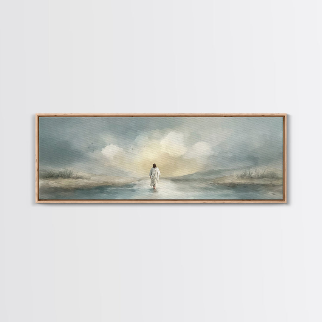 Evening Refuge – Framed Canvas Print – Panoramic Painting – Christian Art Print – Jesus Canvas Art – Christian Gift – Christmas Wall Art