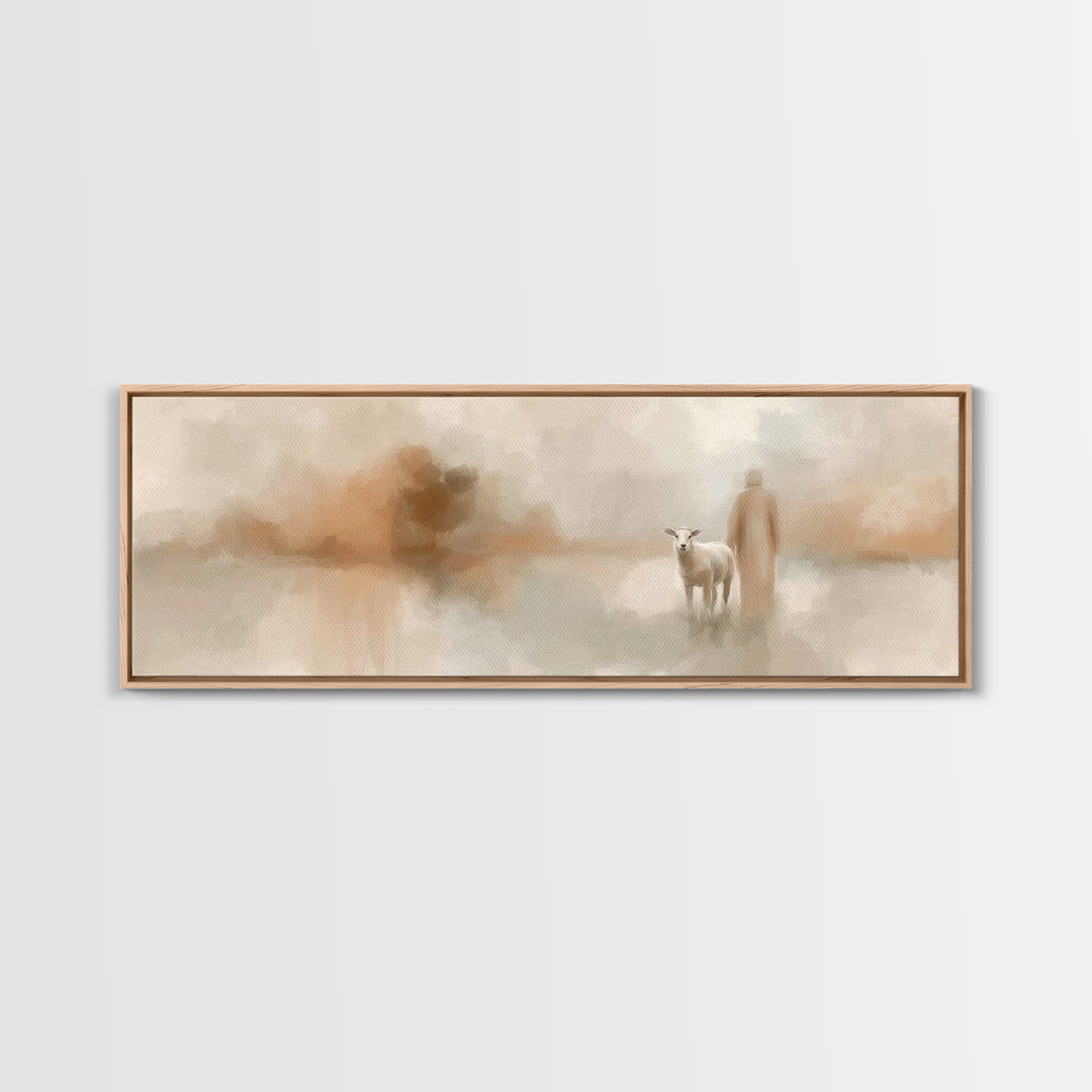 Silent Hope – Framed Canvas Print – Panoramic Frame – Christian Christmas Art – Jesus Painting – Christian Art Canvas – Vintage Christian A