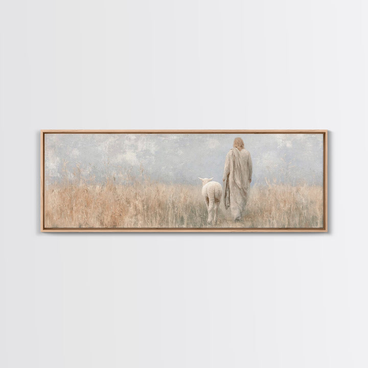 Fields Of Mercy | Framed Canvas Print | Panoramic Art | Christian Art Canvas | Large Jesus Painting | Christmas Wall Art | Christian Decor