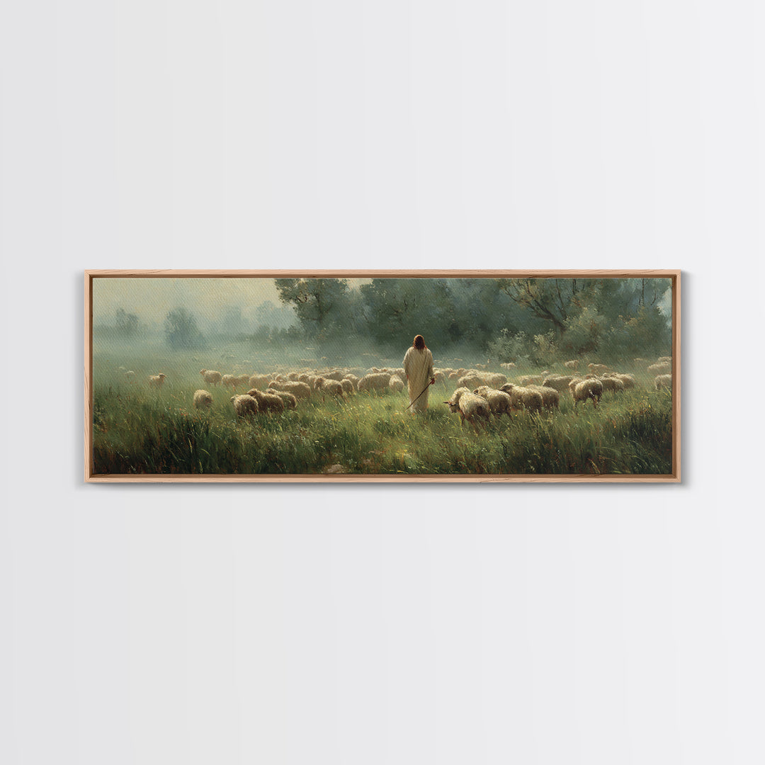Gentle Sky Calling | Framed Canvas Print | Panoramic Art | Christian Art Canvas | Modern Jesus Art | Christian Gift Ideas | Christmas Art P