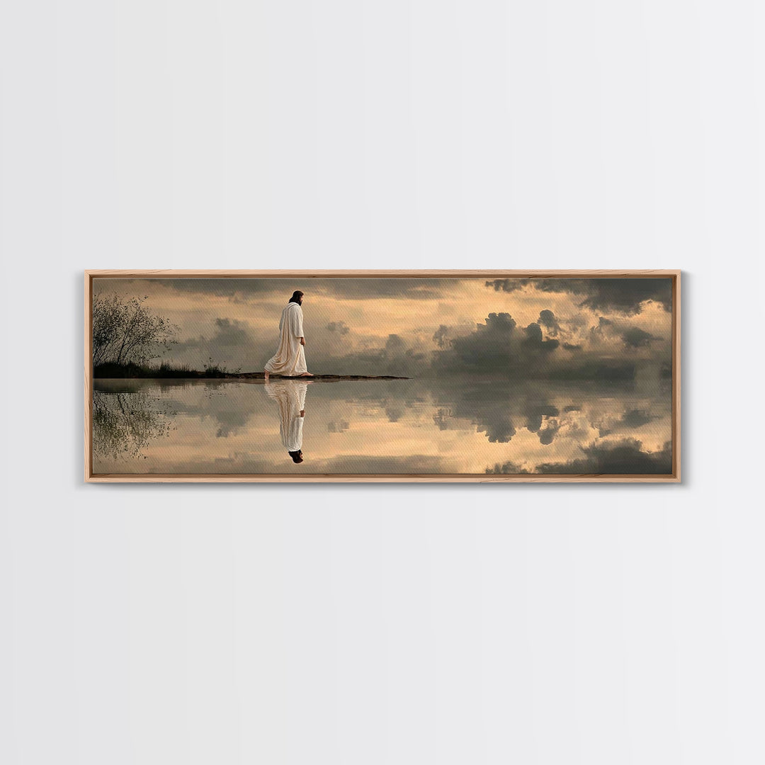 Dawn Of Mercy – Framed Canvas Print – Christian Wall Art – Christian Art Canvas – Jesus Painting – Panoramic Art