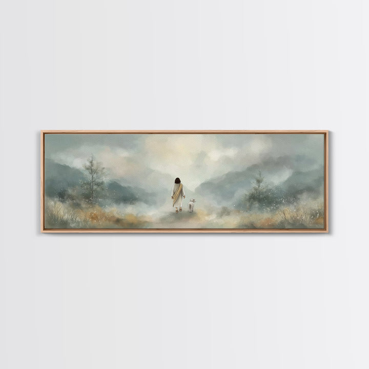 Soft Morning Grace | Framed Canvas Print | Panoramic Art | Christian Wall Art | Christian Art Canvas | Jesus Painting