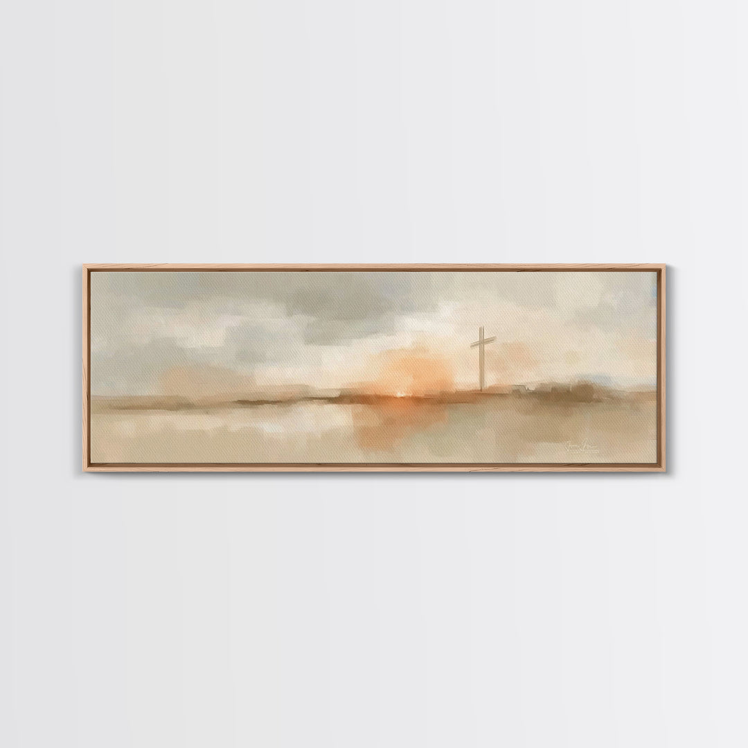 Horizon Of Mercy | Framed Canvas Print | Panoramic Frame | Christian Art Canvas | Christian Wall Art | Subtle Christian Art | Christian Pai