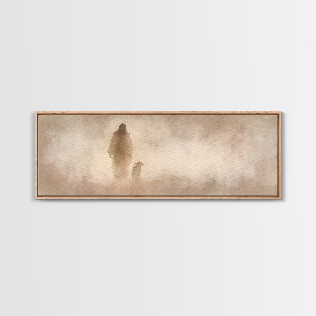 Blessed Cloud Walk – Framed Canvas Print – Panoramic Wall Art – Christian Art Canvas – Christian Wall Art – Jesus Painting