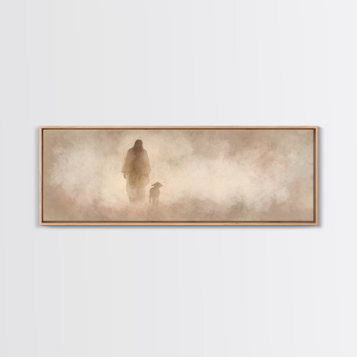 Blessed Cloud Walk – Framed Canvas Print – Panoramic Wall Art – Christian Art Canvas – Christian Wall Art – Jesus Painting