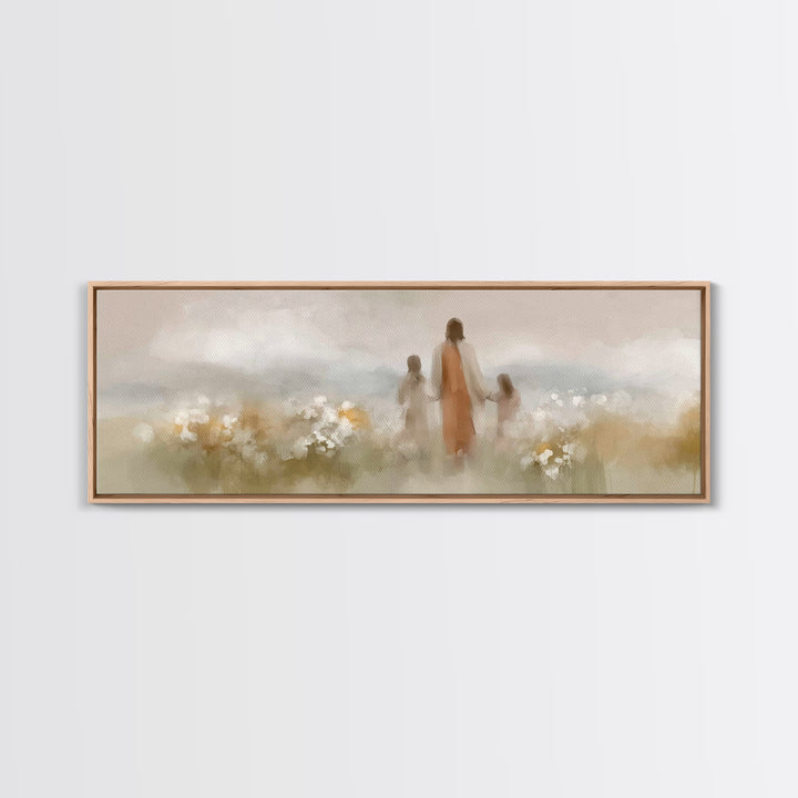 Soft Morning Bloom – Framed Canvas Print – Panoramic Art – Christian Art Canvas – Jesus Painting – Christian Wall Art