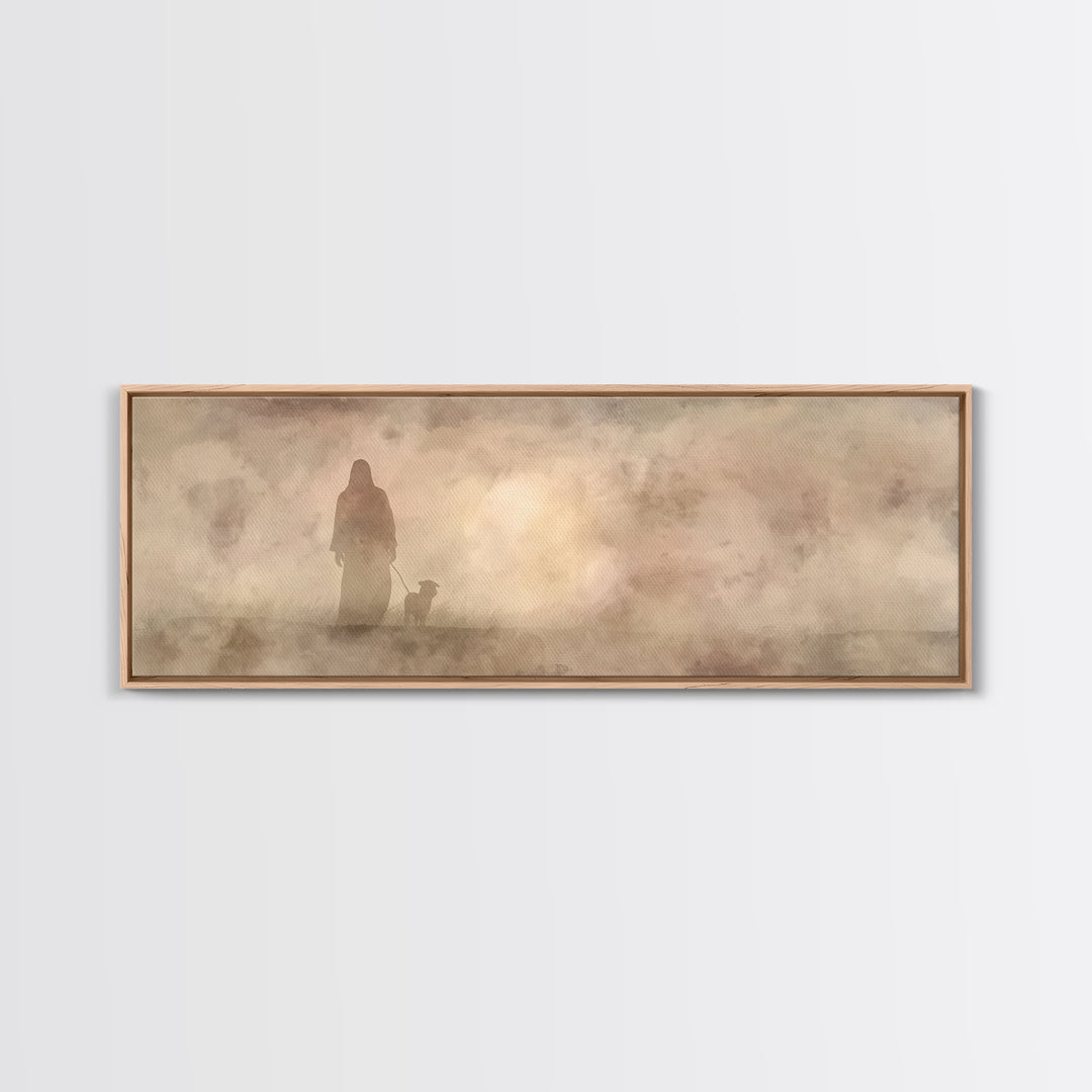 Shepherd’s Path, Framed Canvas Print, Panoramic Frame, Christian Wall Art, Christian Art Canvas, Jesus Painting, Christian Decor, Christmas