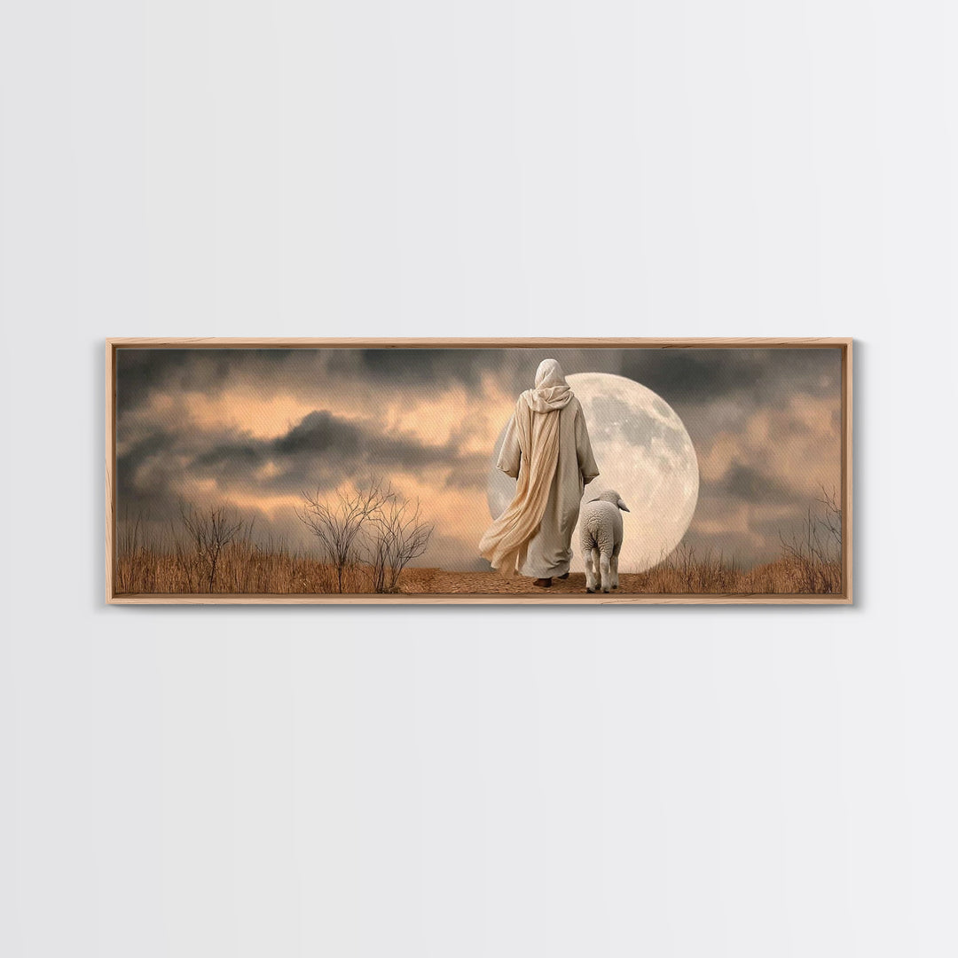 Graceful Journey – Framed Canvas Print – Panoramic Art – Christian Wall Art – Christian Art Canvas – Jesus Painting – Christian Christmas A