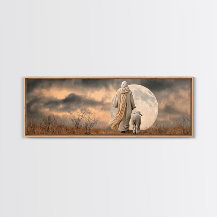 Graceful Journey – Framed Canvas Print – Panoramic Art – Christian Wall Art – Christian Art Canvas – Jesus Painting – Christian Christmas A