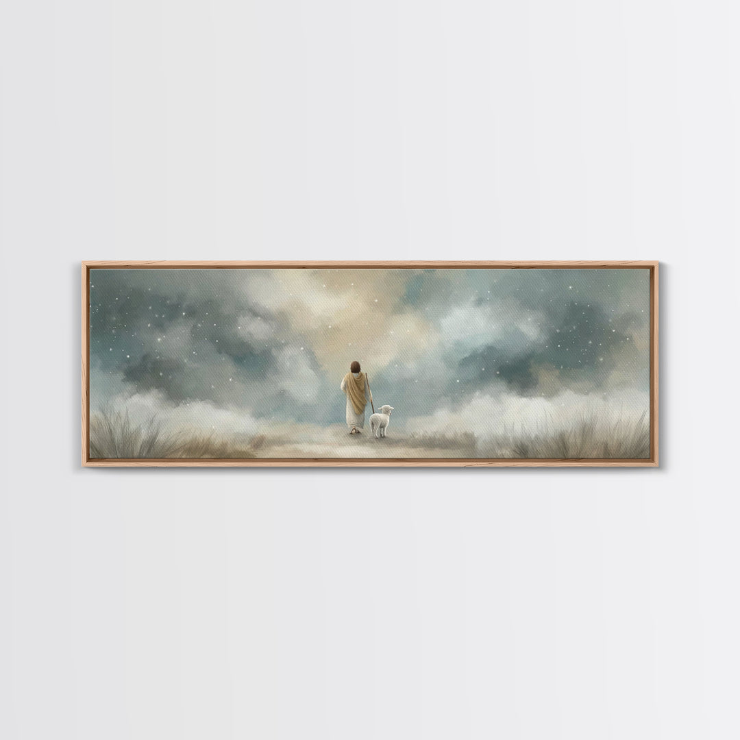 Stars of Mercy | Framed Canvas Print | Panoramic Wall Art | Christian Art Canvas | Christian Wall Art | Jesus Painting | Christian Christma