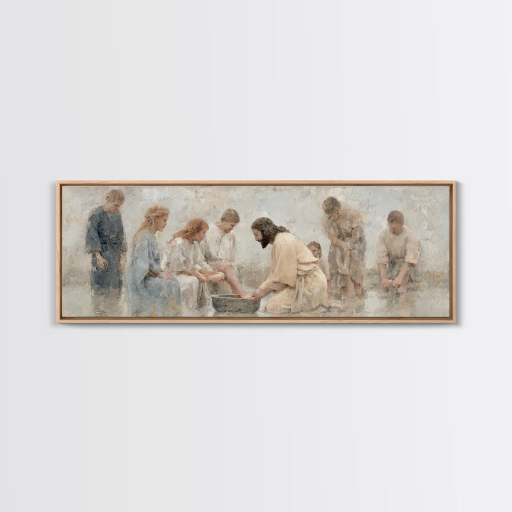 Gathered in Faith | Framed Canvas Print | Panoramic Print | Christian Art Canvas | Christian Wall Art | Jesus Painting | Christian Decor |