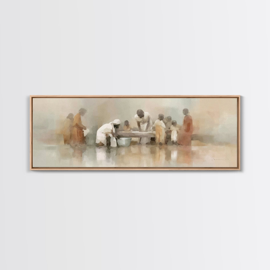 Path of Compassion – Framed Canvas Print – Extra Wide Art – Christian Wall Art – Christian Art Canvas – Jesus Painting – Christmas Art – Ch