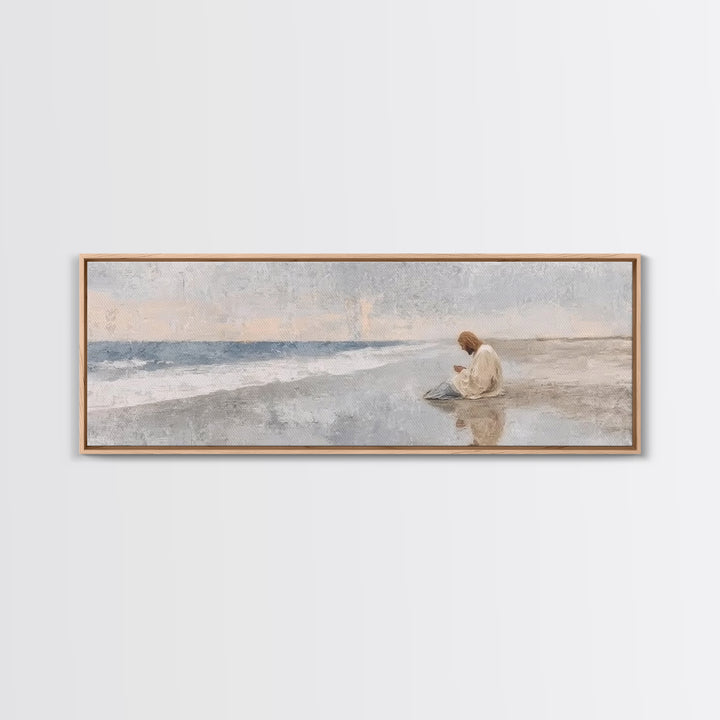 Morning Of Mercy, Framed Canvas Print, Christian Wall Art, Panoramic Painting, Jesus Art Print, Christian Art Canvas, Christmas Art