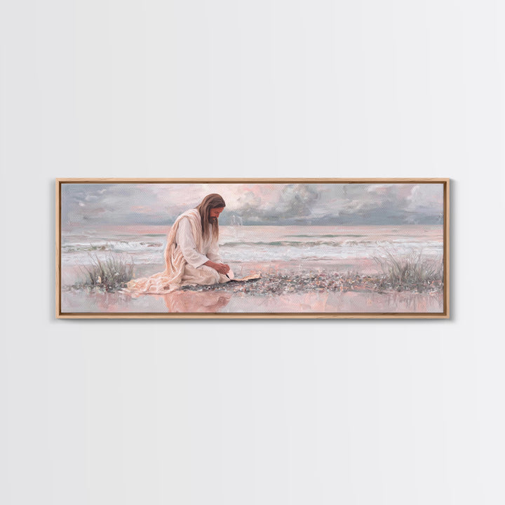 Shadows Of Hope - Framed Canvas Print - Christian Art Print - Panoramic Painting - Christian Wall Art - Jesus Painting - Christmas Art