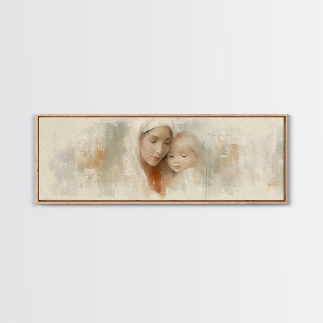 Blessed Dawn Stillness | Framed Canvas Print | Panoramic Art | Jesus Painting | Christian Art Canvas | Christian Wall Art | Christmas Art