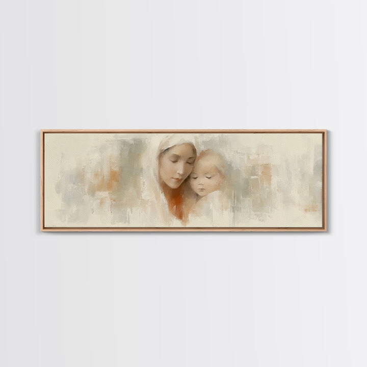 Blessed Dawn Stillness | Framed Canvas Print | Panoramic Art | Jesus Painting | Christian Art Canvas | Christian Wall Art | Christmas Art