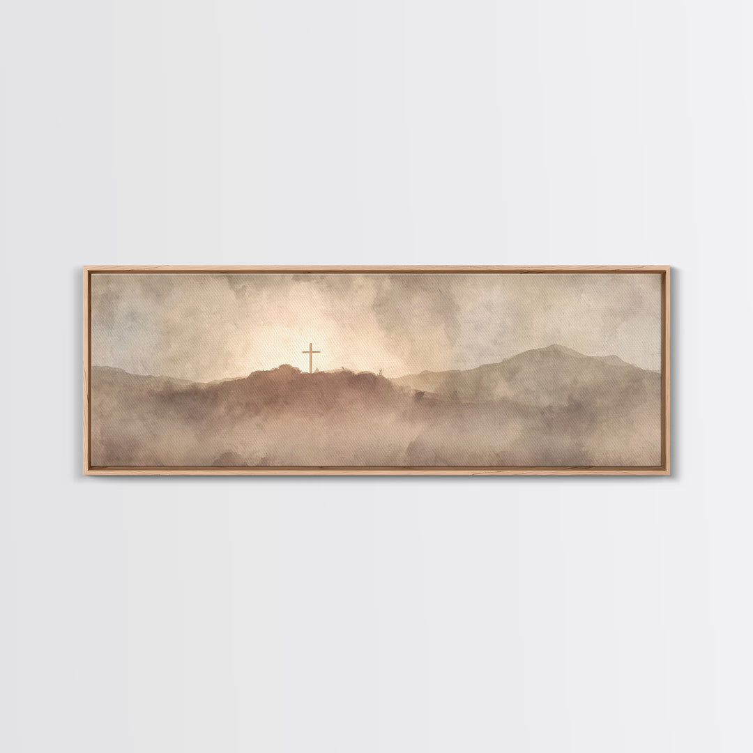 Valley Of Redemption – Framed Canvas Print – Panoramic Print – Christian Wall Art – Christian Art Canvas – Subtle Christian Art – Christian