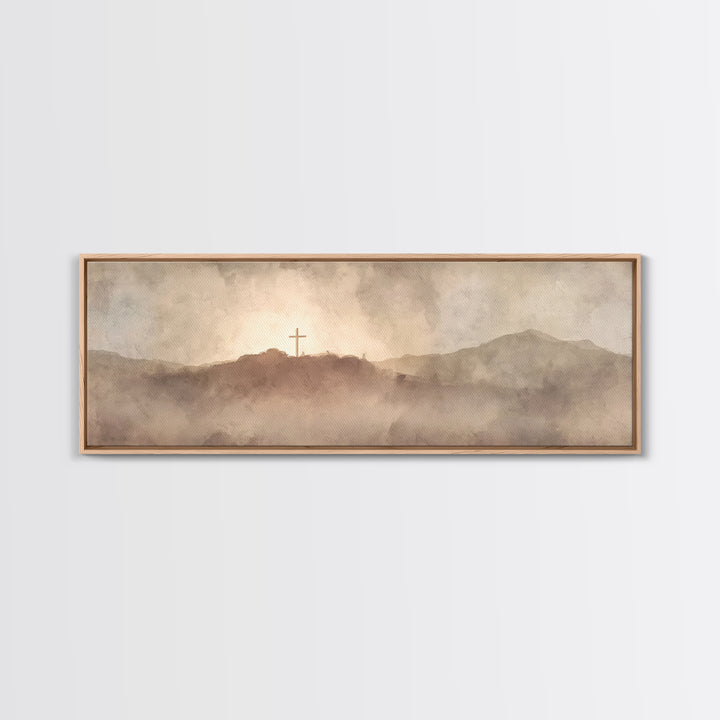 Valley Of Redemption – Framed Canvas Print – Panoramic Print – Christian Wall Art – Christian Art Canvas – Subtle Christian Art – Christian