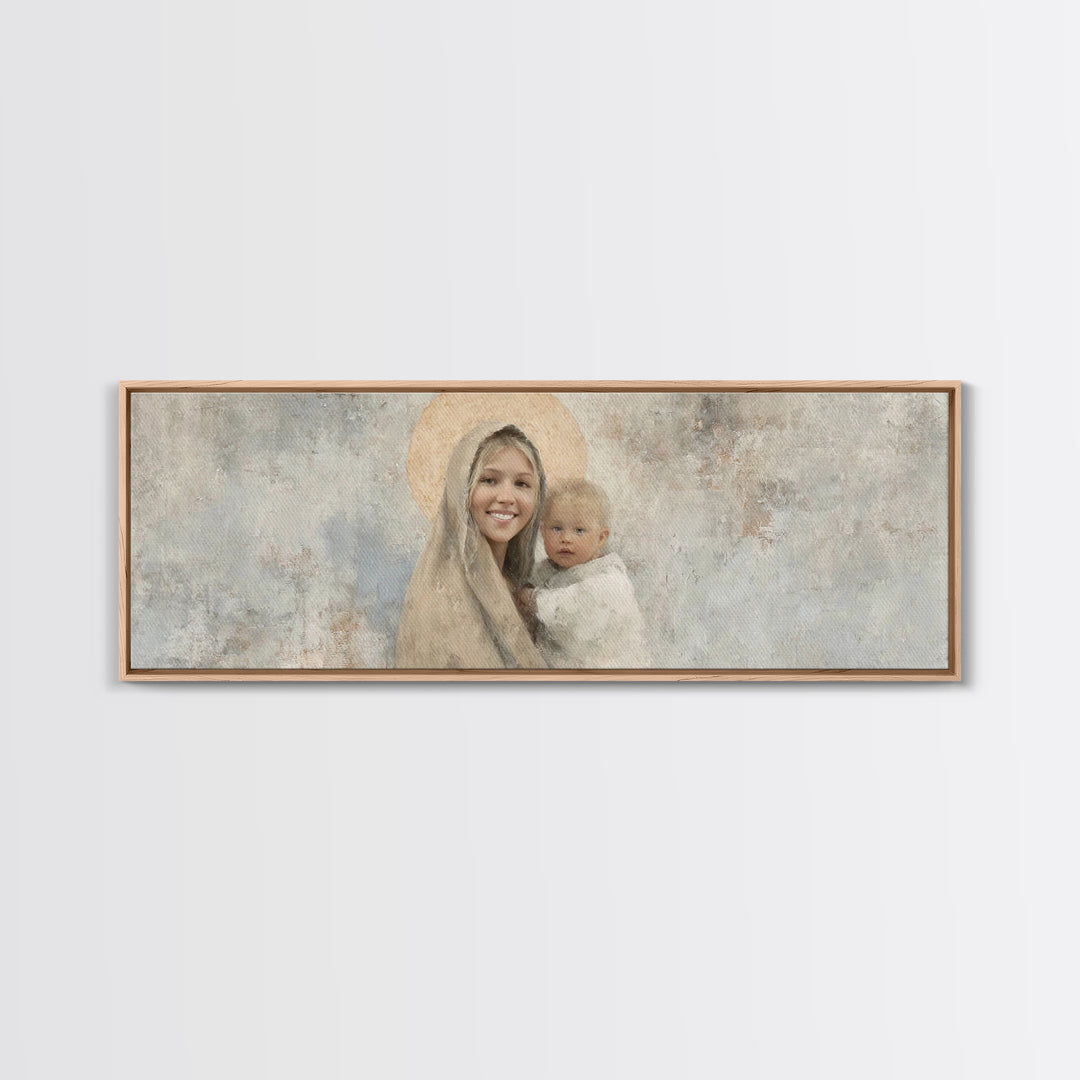 Radiant Holy Grace – Framed Canvas Print – Panoramic Art – Christian Wall Art – Jesus Painting – Christian Art Canvas – Christmas Art