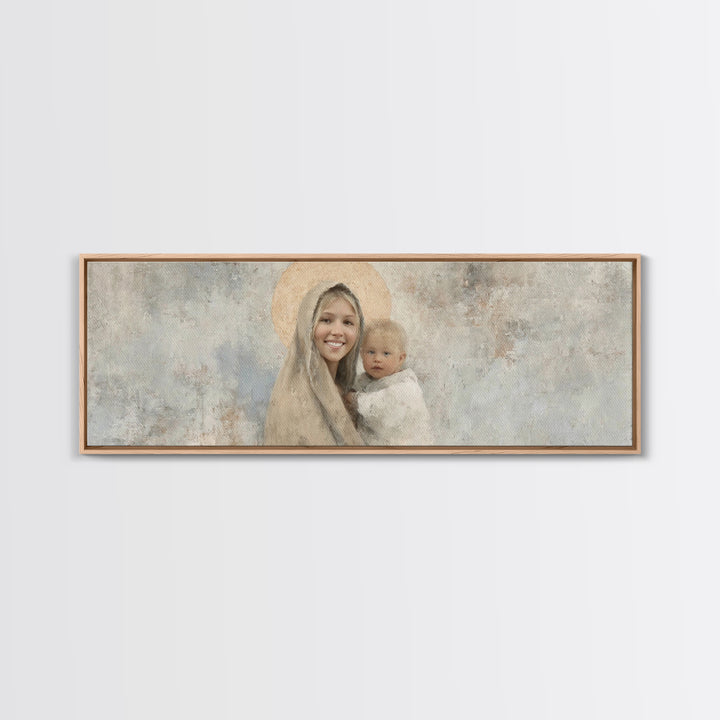 Radiant Holy Grace – Framed Canvas Print – Panoramic Art – Christian Wall Art – Jesus Painting – Christian Art Canvas – Christmas Art
