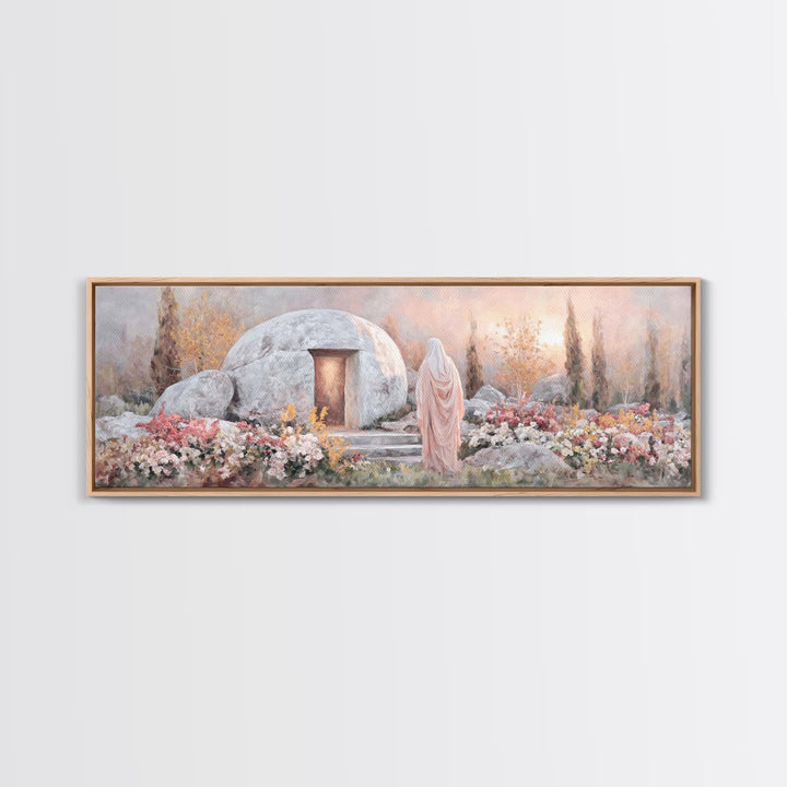 Eternal Morning Peace | Framed Canvas Print | Extra Wide Art | Christian Paintings | Christian Art Gift | Christian Wall Art | Christmas Ca