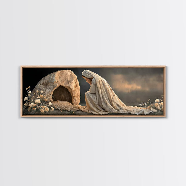 Tears of Devotion | Framed Canvas Print | Panoramic Frame | Christian Wall Art | Christian Art Painting | Jesus Art Print | Christian Chris