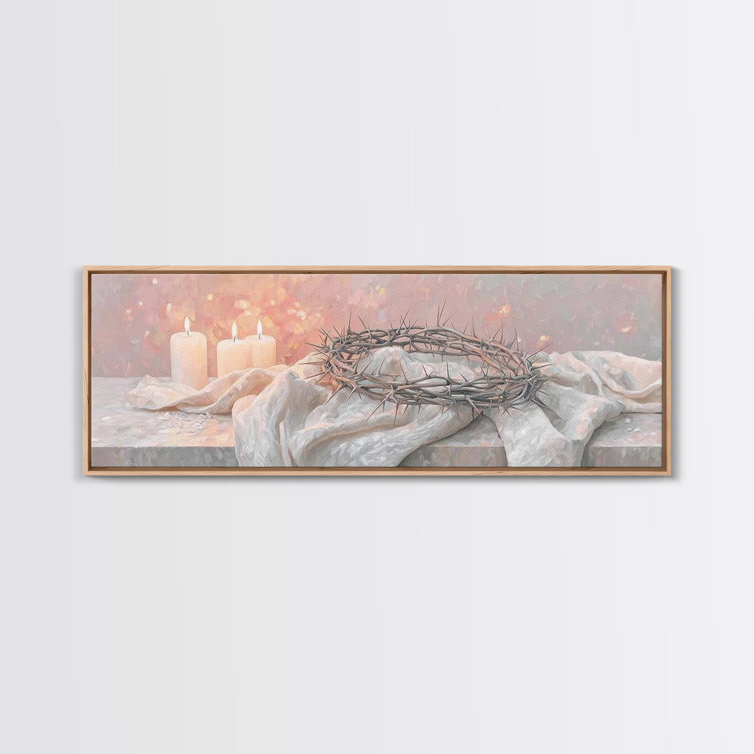 Crown Of Salvation | Framed Canvas Print | Panoramic Art | Christian Art Canvas | Christian Wall Art | Christian Art Print | Christian Gift
