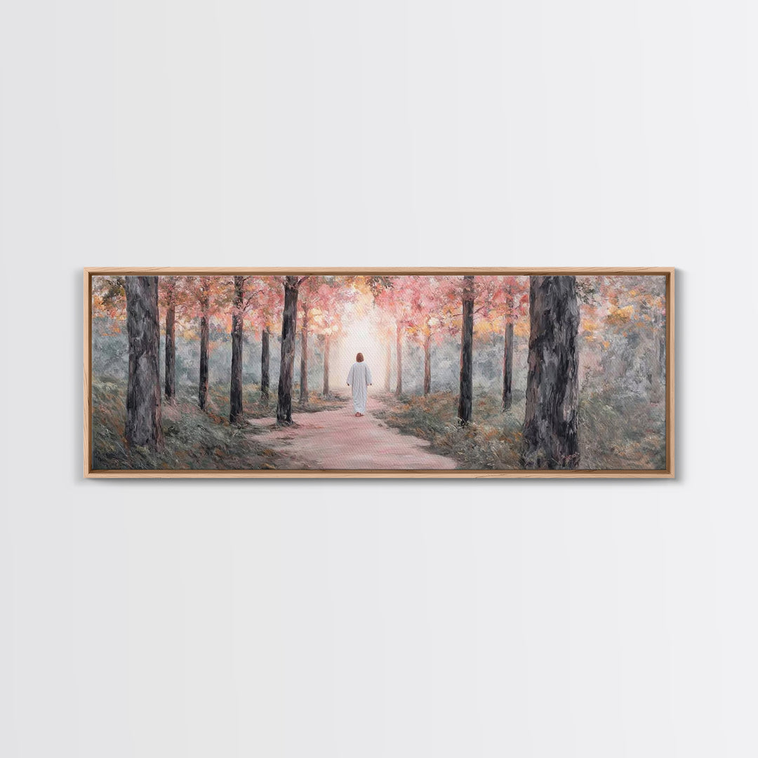 Light Of The Forest – Framed Canvas Print – Panoramic Art – Christian Wall Art – Jesus Painting – Christian Art Canvas – Modern Christian A