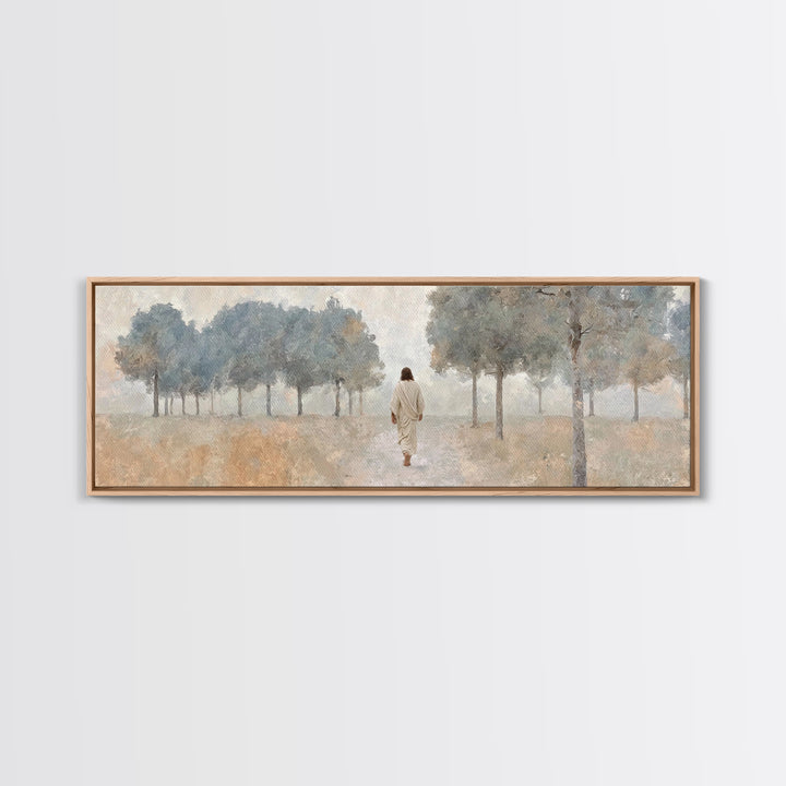 Pathway Of Mercy – Framed Canvas Print – Panoramic Frame – Christian Art – Large Jesus Painting – Christian Wall Art – Subtle Christian Art
