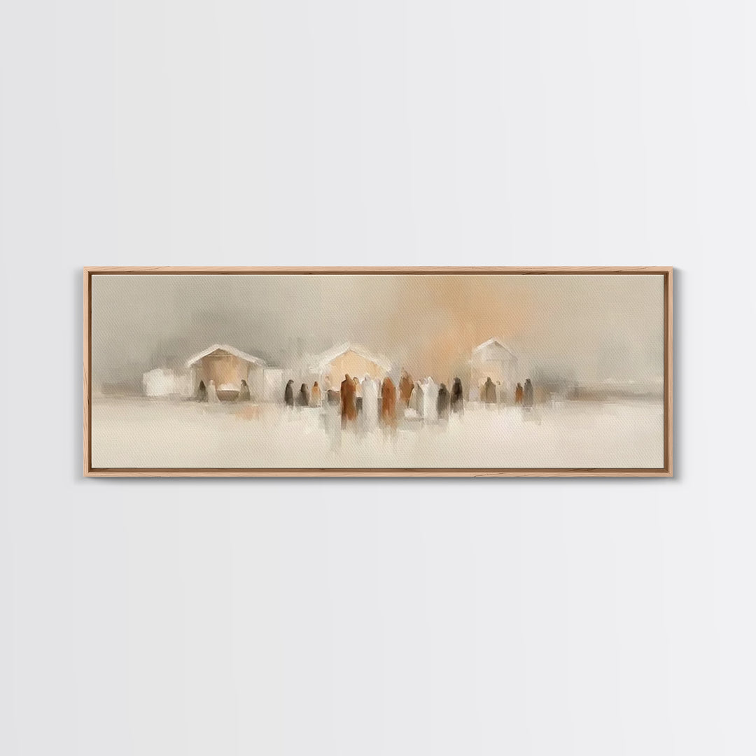 Winter Hushed Trees | Framed Canvas Print | Panoramic Painting | Christian Wall Art | Minimalist Christian Art | Christian Art Canvas | Chr