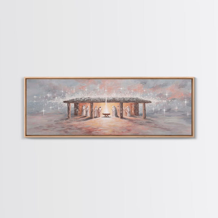 Village Of Hope, Framed Canvas Print, Panoramic Art, Christmas Wall Art, Christian Christmas Art, Christmas Art Prints, Christian Art Work