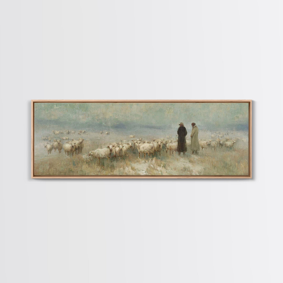 Morning Star Path | Framed Canvas Print | Christian Art | Panoramic Painting | Christmas Art | Jesus Painting | Christian Wall Art