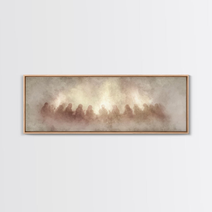 Supper Of Grace – Framed Canvas Print – Panoramic Painting – Christian Wall Art – Christian Art Canvas – Christian Christmas Art – Jesus Ar