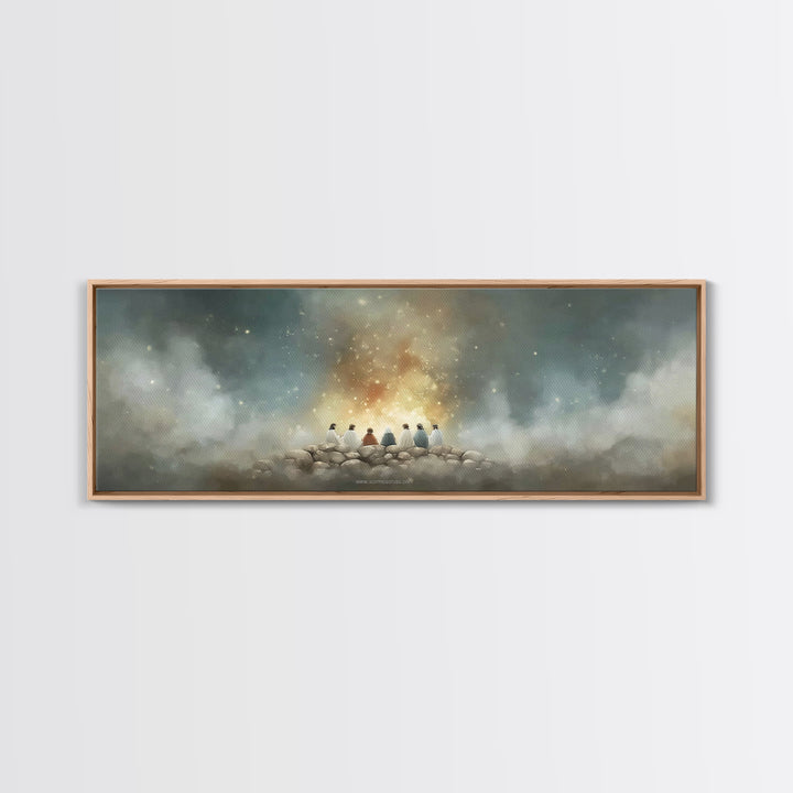 Mount Of Light – Framed Canvas Print – Christian Art – Christian Art Canvas – Jesus Painting – Panoramic Painting – Christmas Art