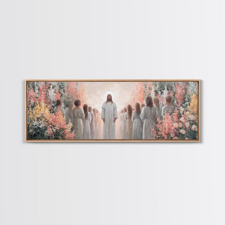 Blessing Of The Master – Framed Canvas Print – Christian Wall Art – Jesus Painting – Christian Art Canvas – Panoramic Wall Art – Christmas