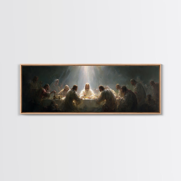 Garden Of Radiance | Framed Canvas Print | Christian Art | Christian Art Canvas | Jesus Painting | Panoramic Art | Christian Christmas Art