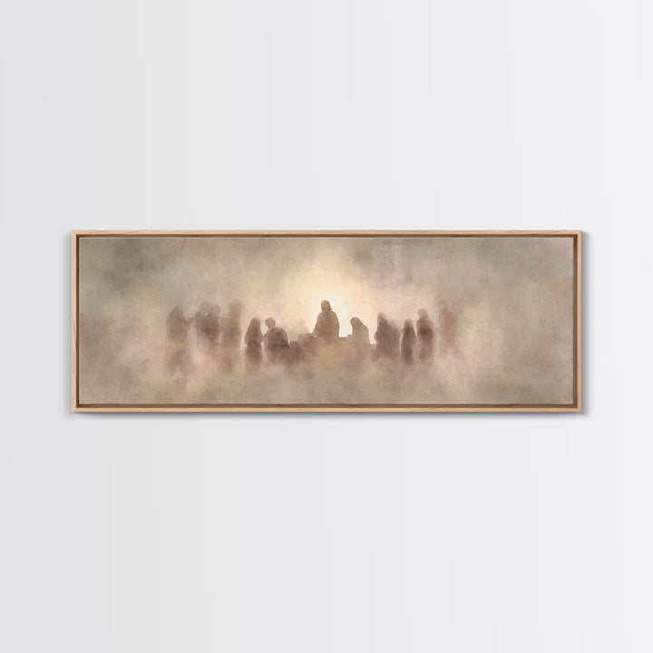 Veil Of Communion – Framed Canvas Print – Christian Wall Art – Christian Art Canvas – Panoramic Painting – Jesus Painting – Christian Art