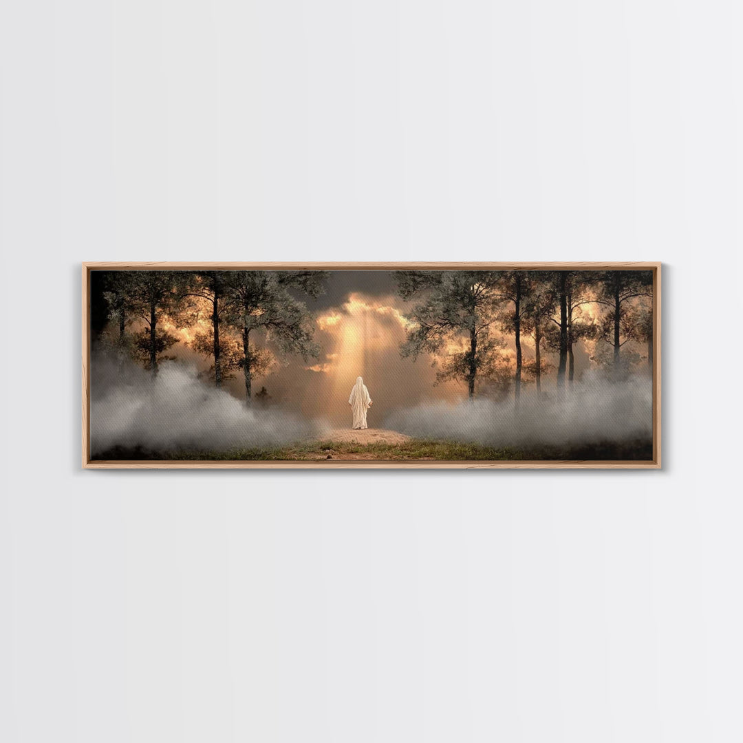 Forest Of Revelation – Framed Canvas Print – Panoramic Art – Christian Wall Art – Jesus Painting – Christian Art Canvas – Christian Decorat
