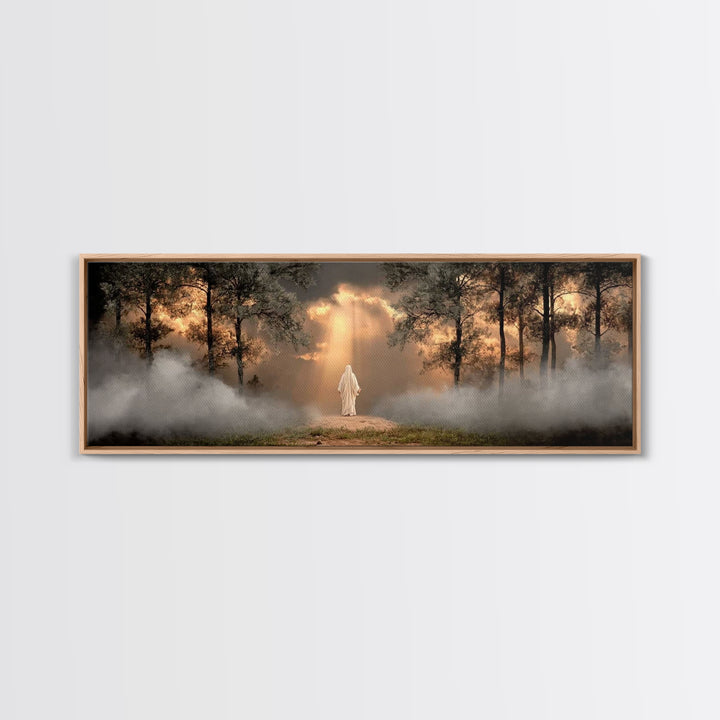 Forest Of Revelation – Framed Canvas Print – Panoramic Art – Christian Wall Art – Jesus Painting – Christian Art Canvas – Christian Decorat